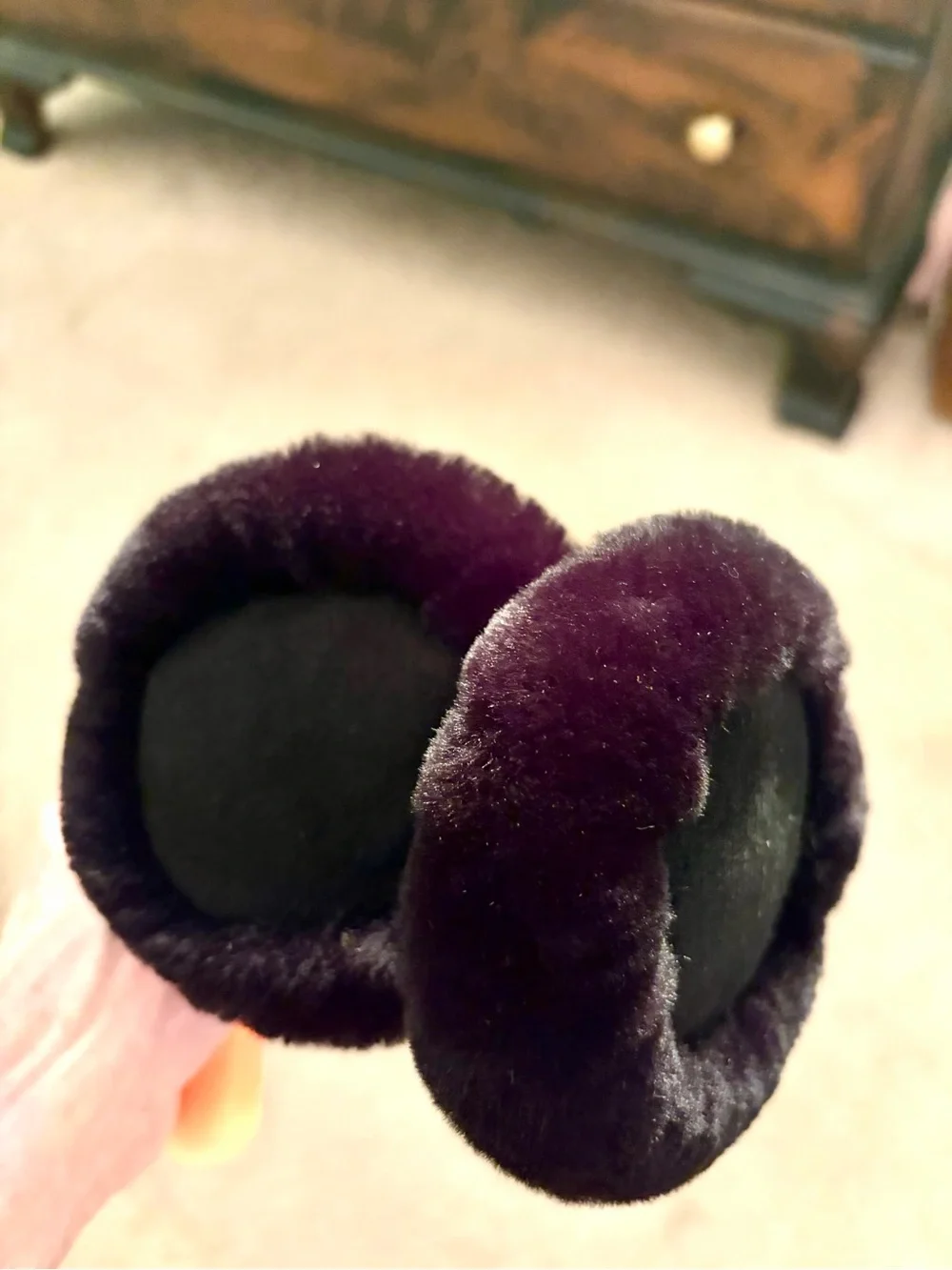 UGG Black Faux Fur Headband Ear Warmer